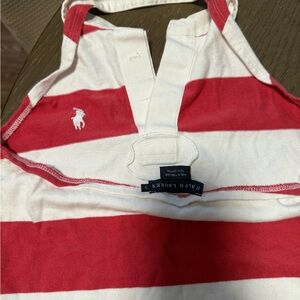 Ralph Lauren Red and White Striped Sleeveless Top